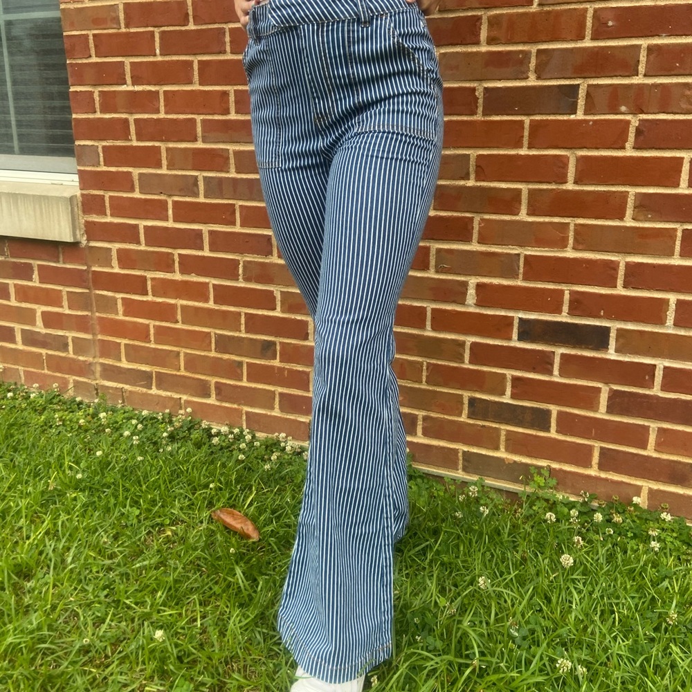 Striped Flare Jeans Size Medium - Picture 2 of 2